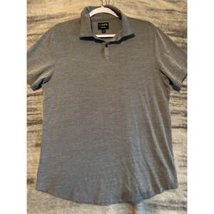 CUTS Clothing Polo Shirt Men Gray Short Sleeve Stretch Curve Hem L Large